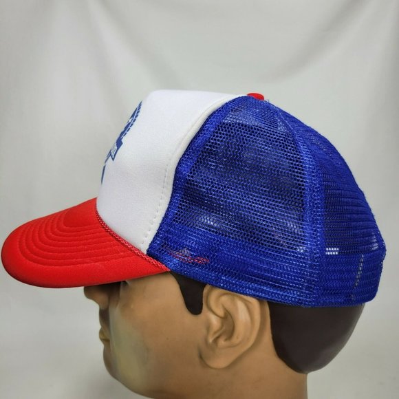 Vintage Pabst Blue Ribbon PBR Snapback Hat Red White Blue Foam Rope Nissun Cap - Picture 6 of 9